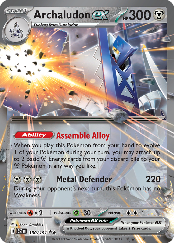 Archaludon ex – Surging Sparks 130/191 Pokémon card