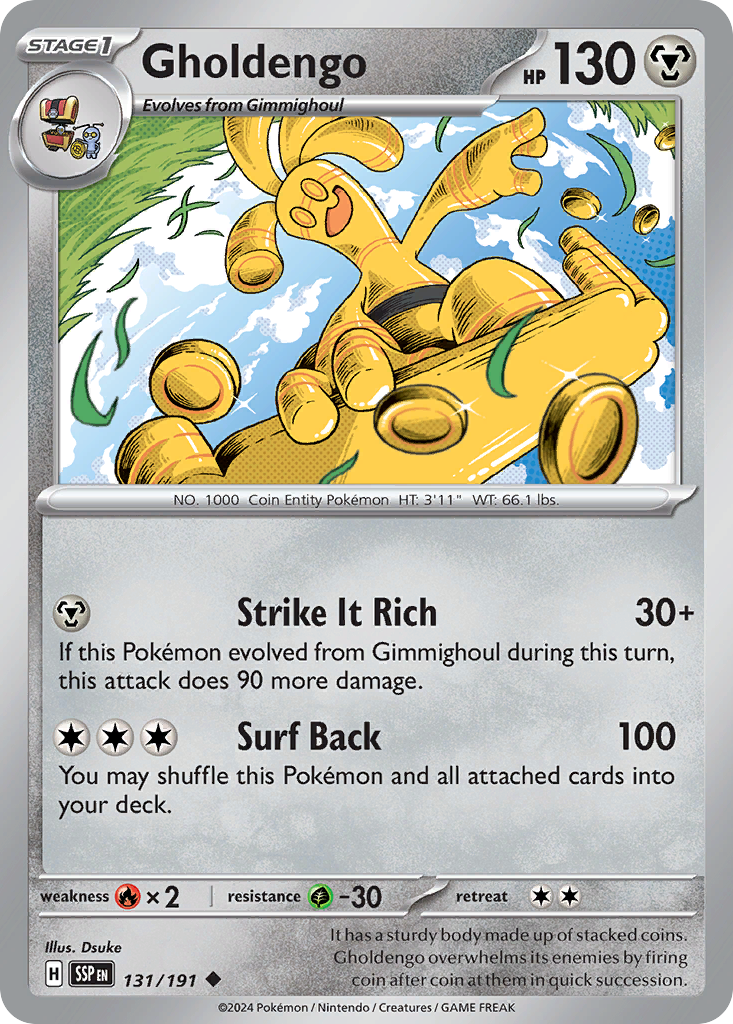 Gholdengo – Surging Sparks 131/191 Pokémon card
