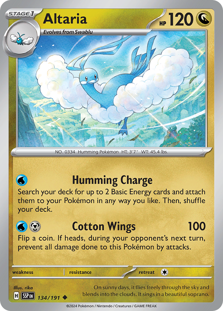 Altaria – Surging Sparks 134/191 Pokémon card