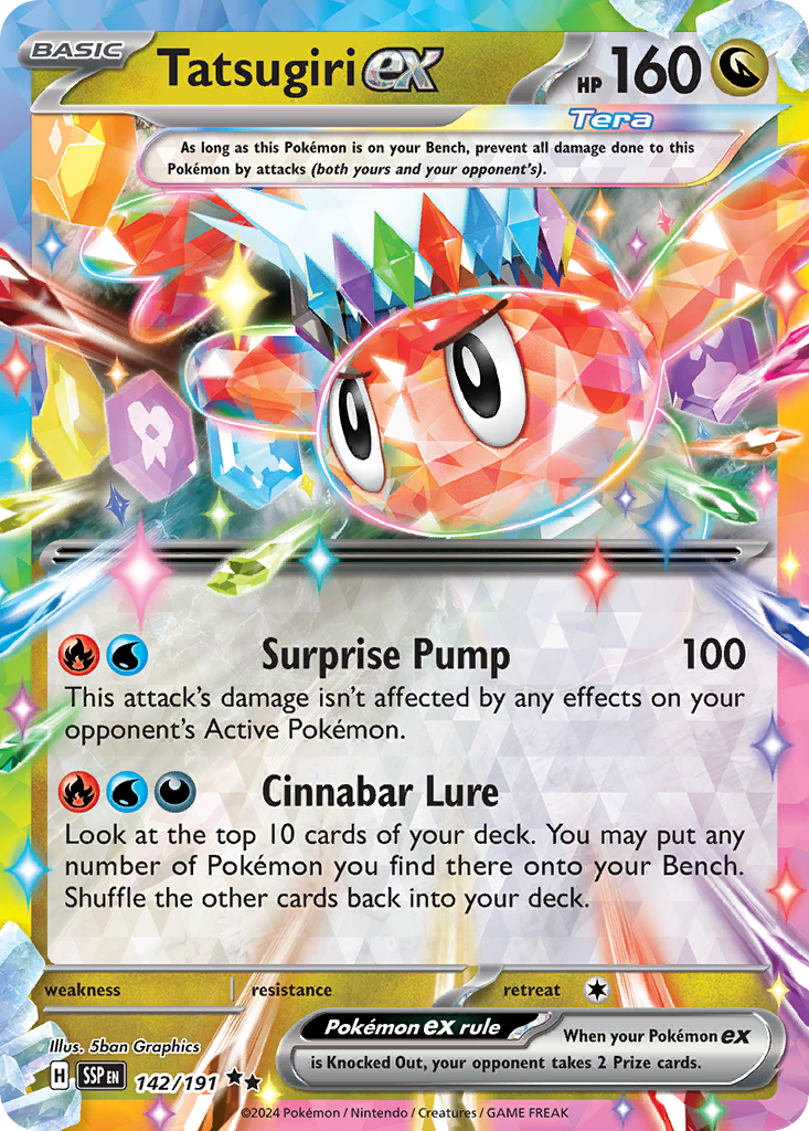 Tatsugiri ex – Surging Sparks 142/191 Pokémon card