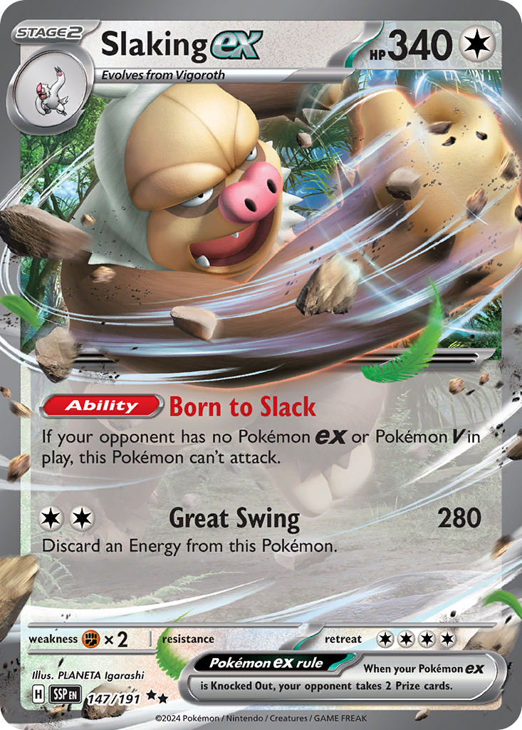 Slaking ex – Surging Sparks 147/191 Pokémon card