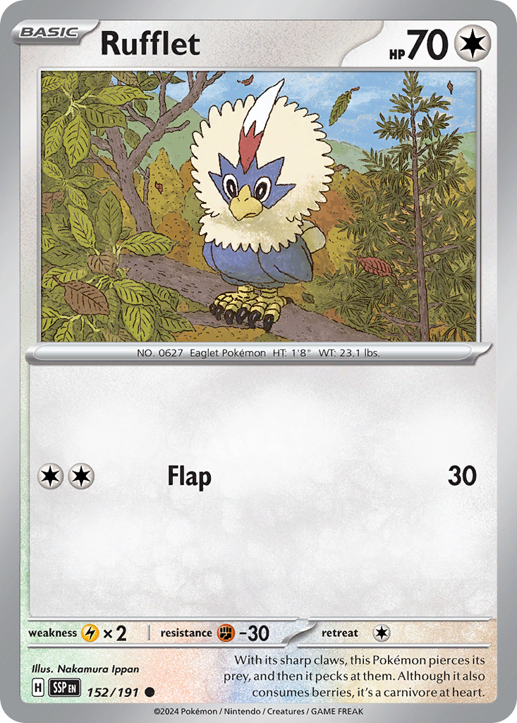 Rufflet – Surging Sparks 152/191 Pokémon card