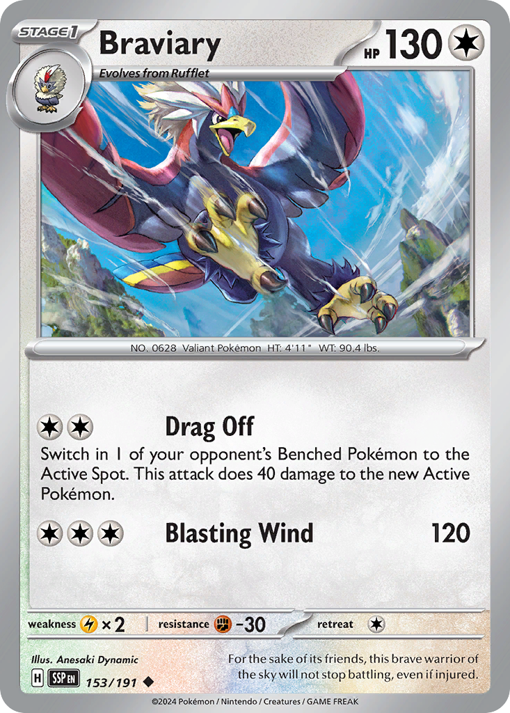 Braviary – Surging Sparks 153/191 Pokémon card