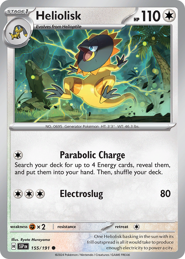 Heliolisk – Surging Sparks 155/191 Pokémon card