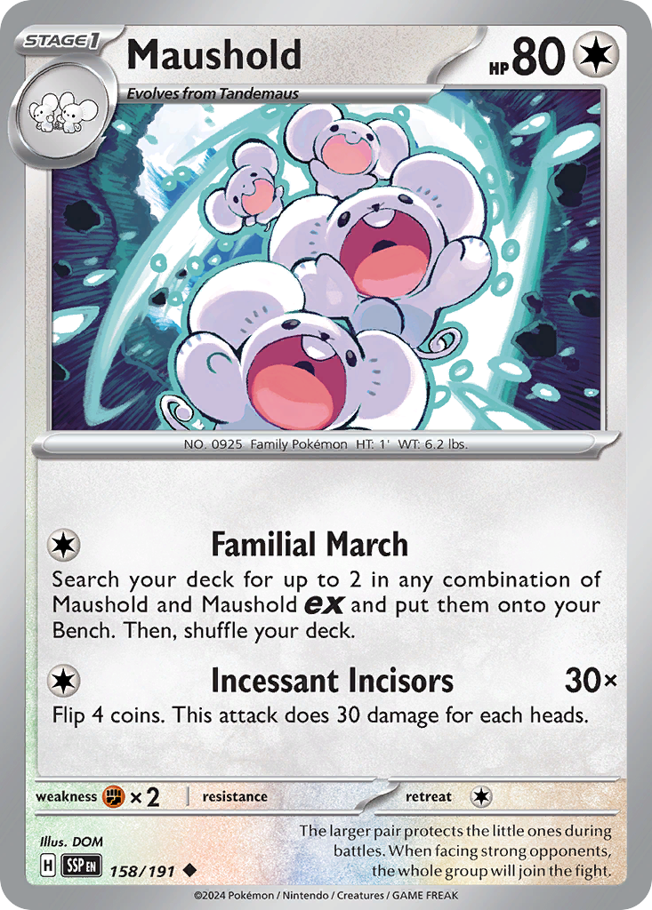 Maushold – Surging Sparks 158/191 Pokémon card