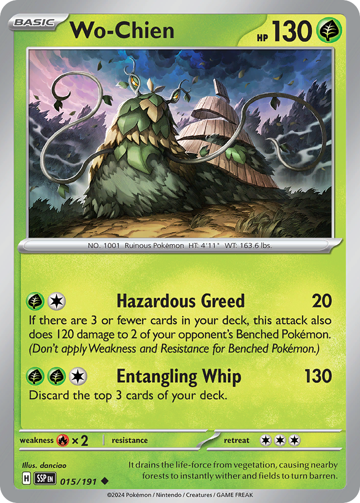 Wo-Chien – Surging Sparks 015/191 Pokémon card