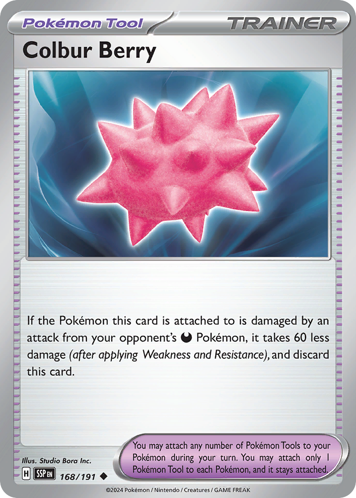 Colbur Berry – Surging Sparks 168/191 Pokémon card