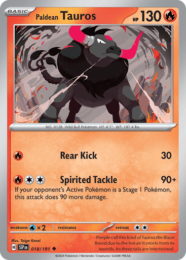 Paldean Tauros - Surging Sparks 18