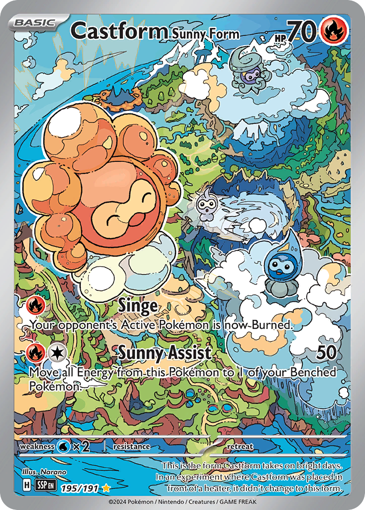 Castform Sunny Form – Surging Sparks 195/191 Pokémon card
