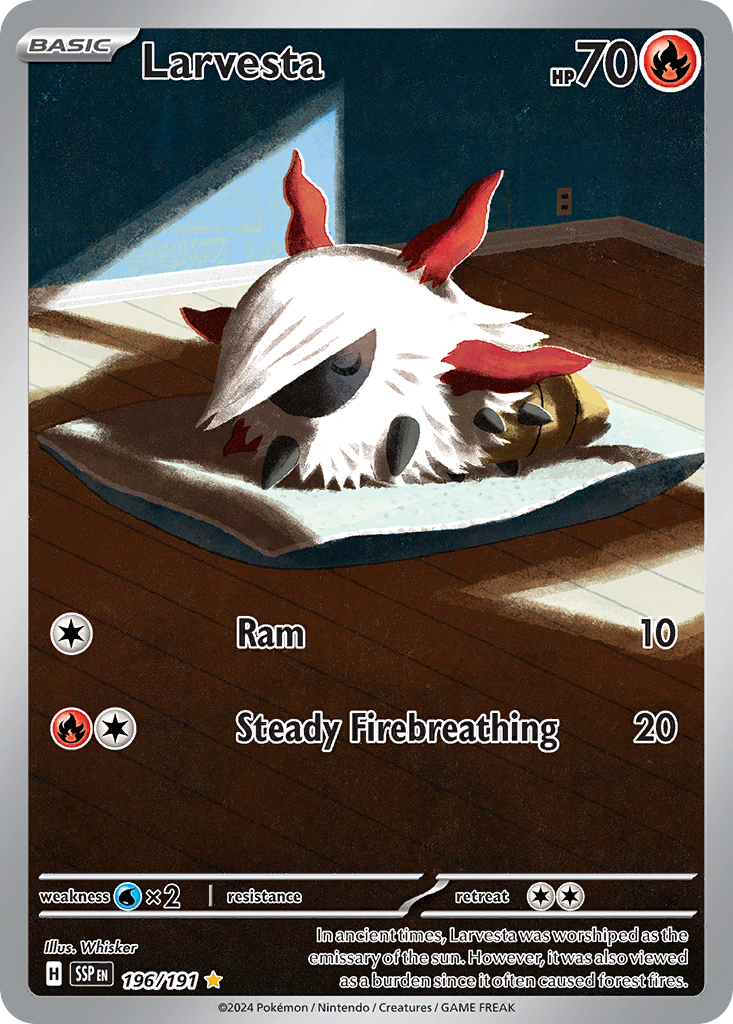 Larvesta – Surging Sparks 196/191 Pokémon card
