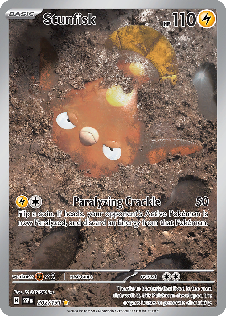 Stunfisk – Surging Sparks 202/191 Pokémon card