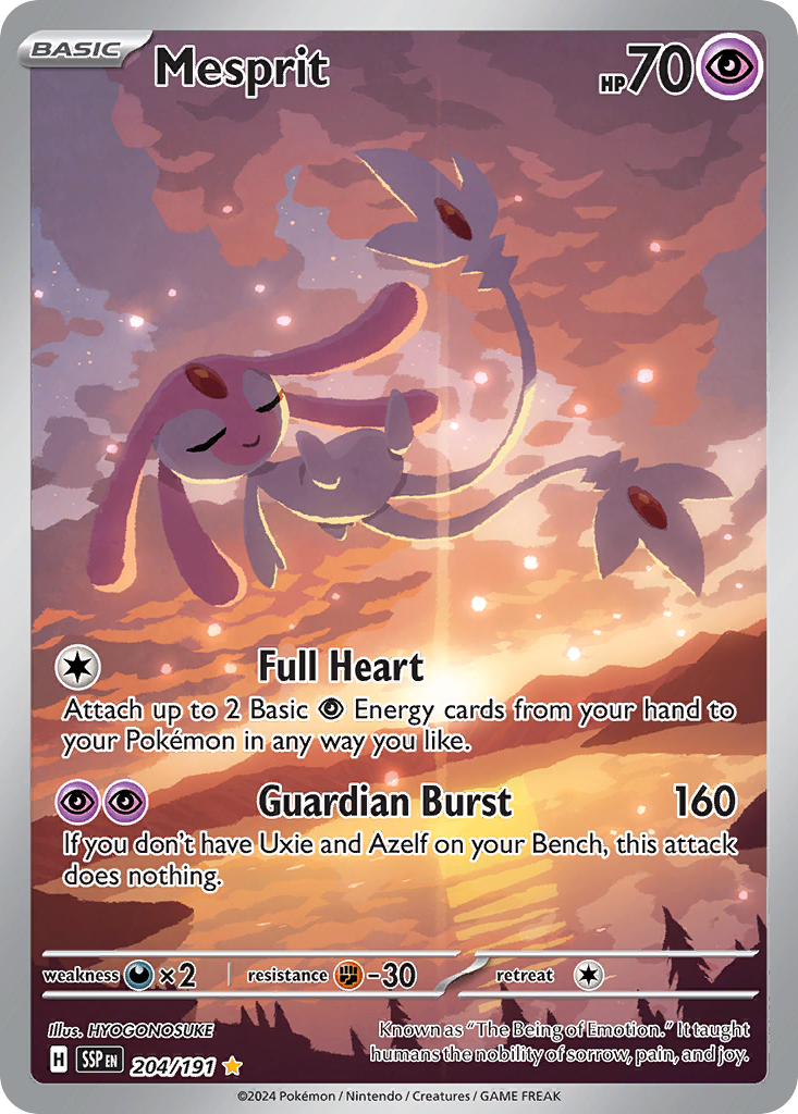 Mesprit – Surging Sparks 204/191 Pokémon card