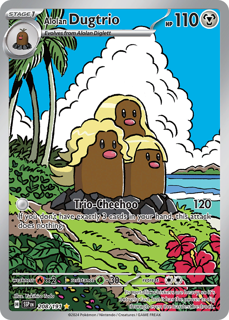 Alolan Dugtrio – Surging Sparks 208/191 Pokémon card