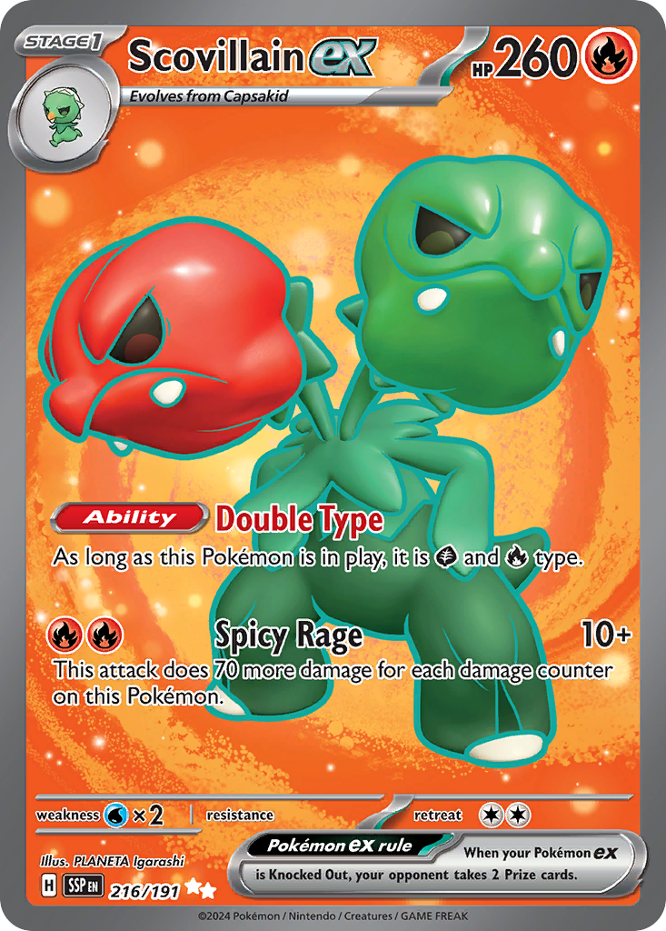 Scovillain ex – Surging Sparks 216/191 Pokémon card