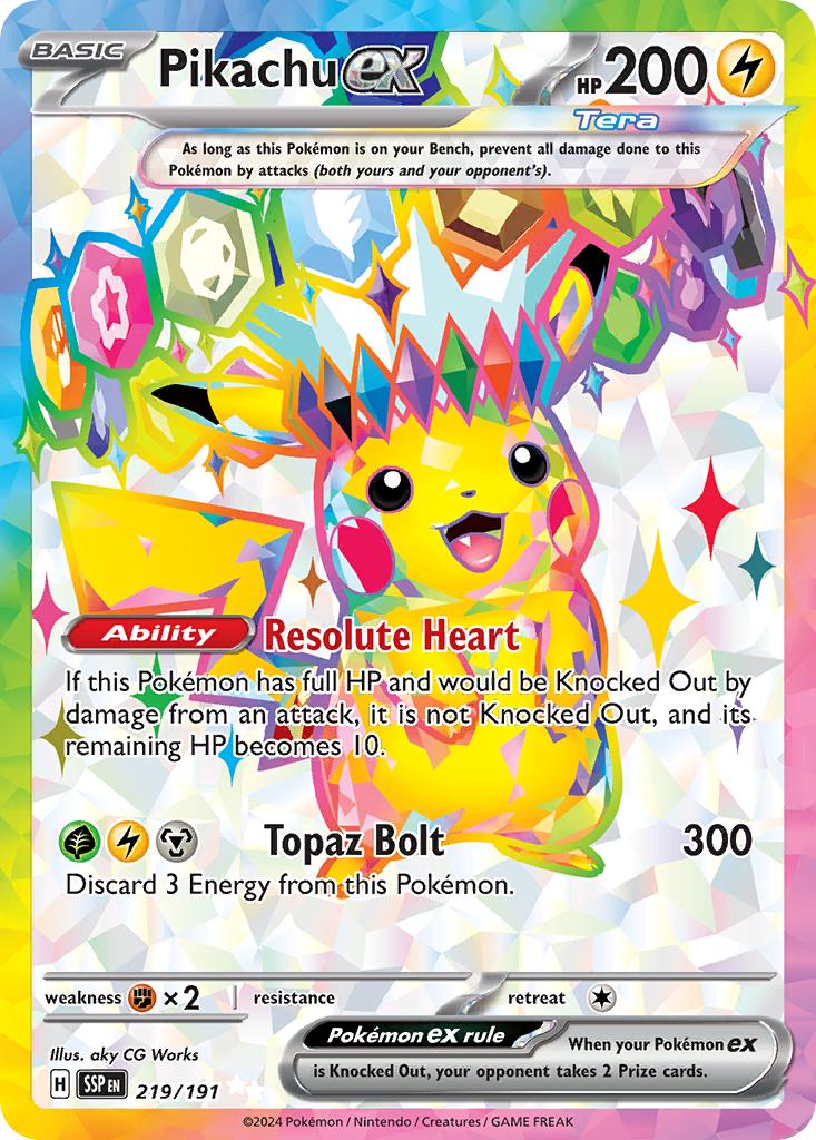 Pikachu ex – Surging Sparks 219/191 Pokémon card