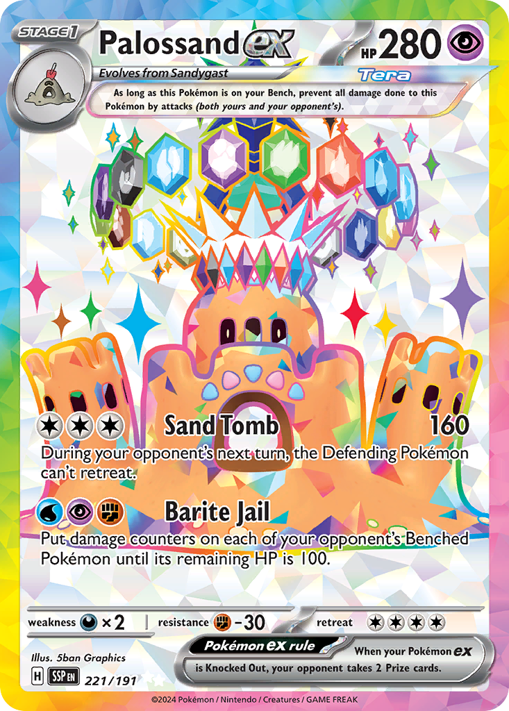 Palossand ex – Surging Sparks 221/191 Pokémon card