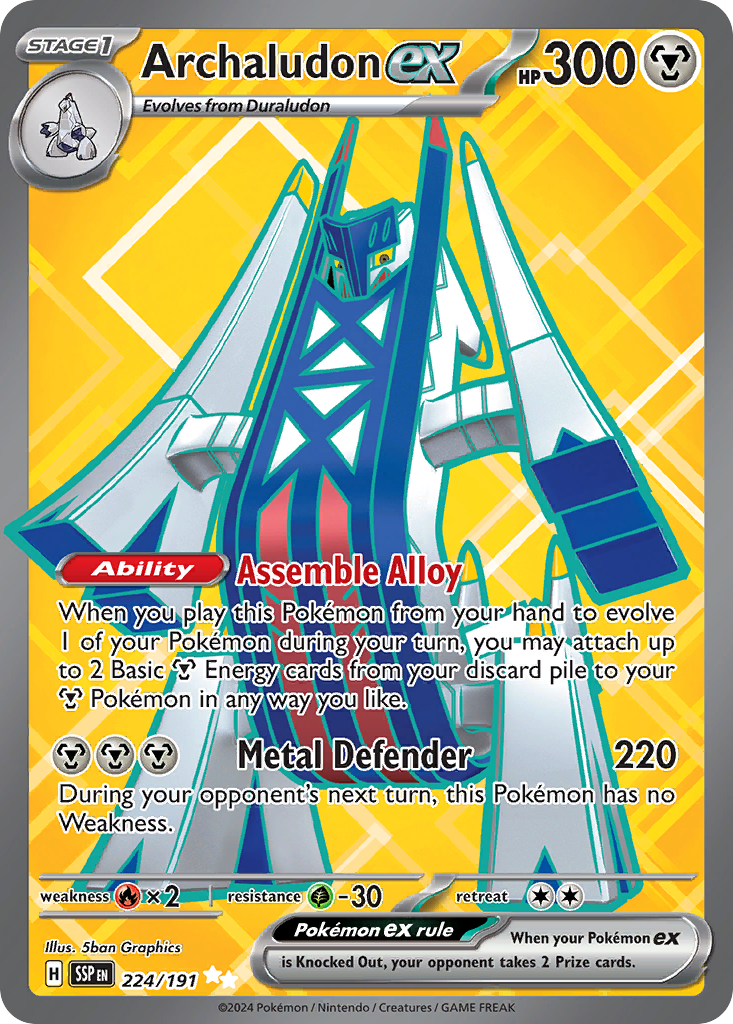 Archaludon ex – Surging Sparks 224/191 Pokémon card