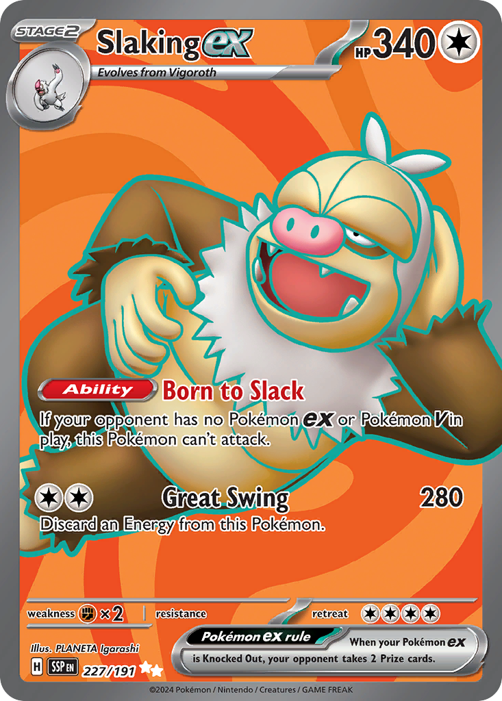 Slaking ex – Surging Sparks 227/191 Pokémon card