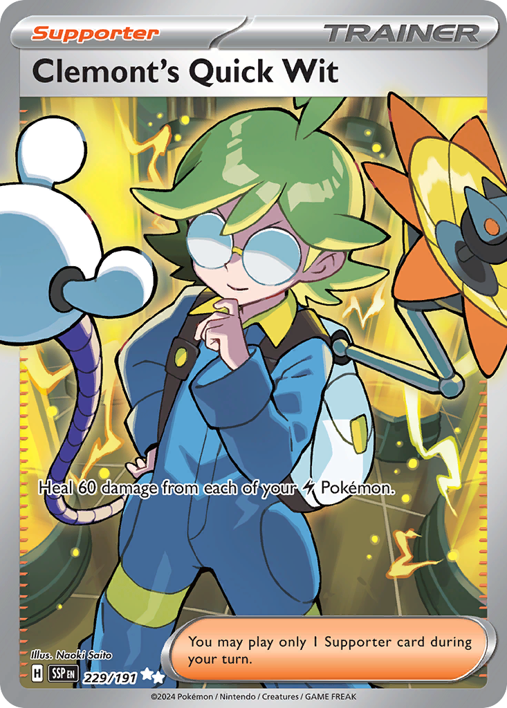 Clemont's Quick Wit – Surging Sparks 229/191 Pokémon card