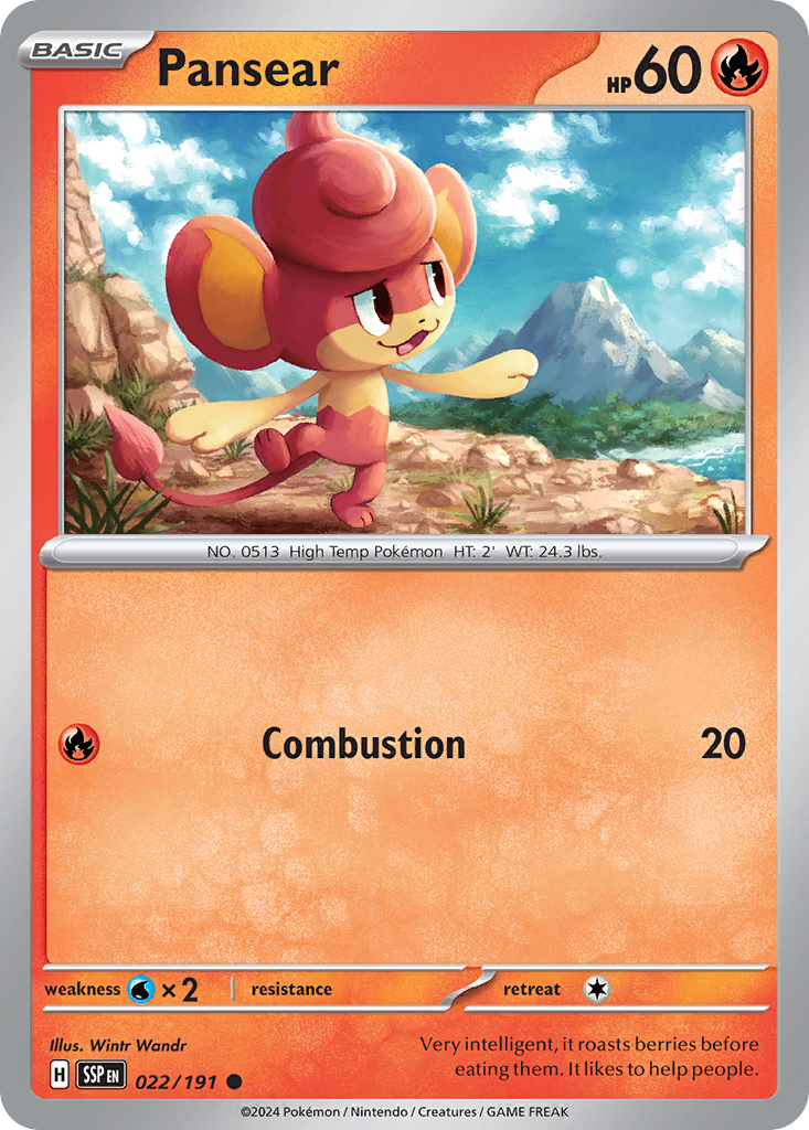 Pansear – Surging Sparks 022/191 Pokémon card