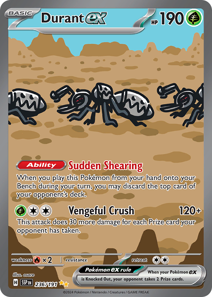 Durant ex – Surging Sparks 236/191 Pokémon card