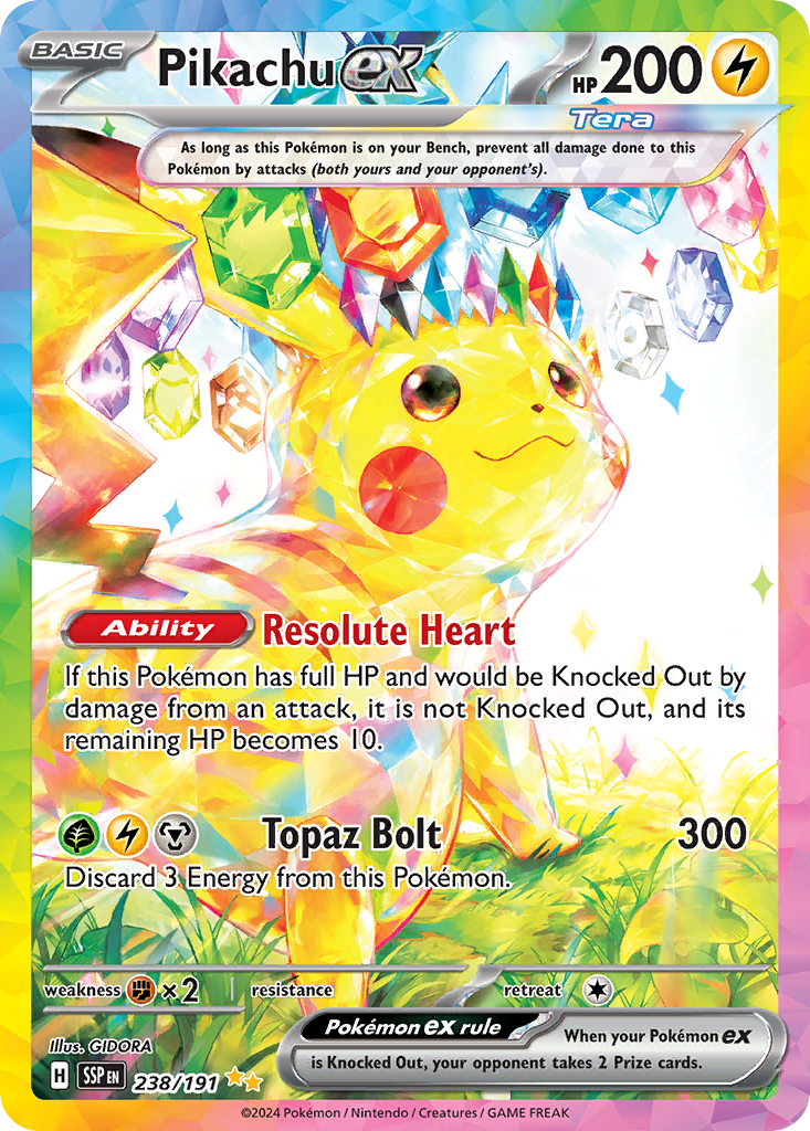 Pikachu ex – Surging Sparks 238/191 Pokémon card