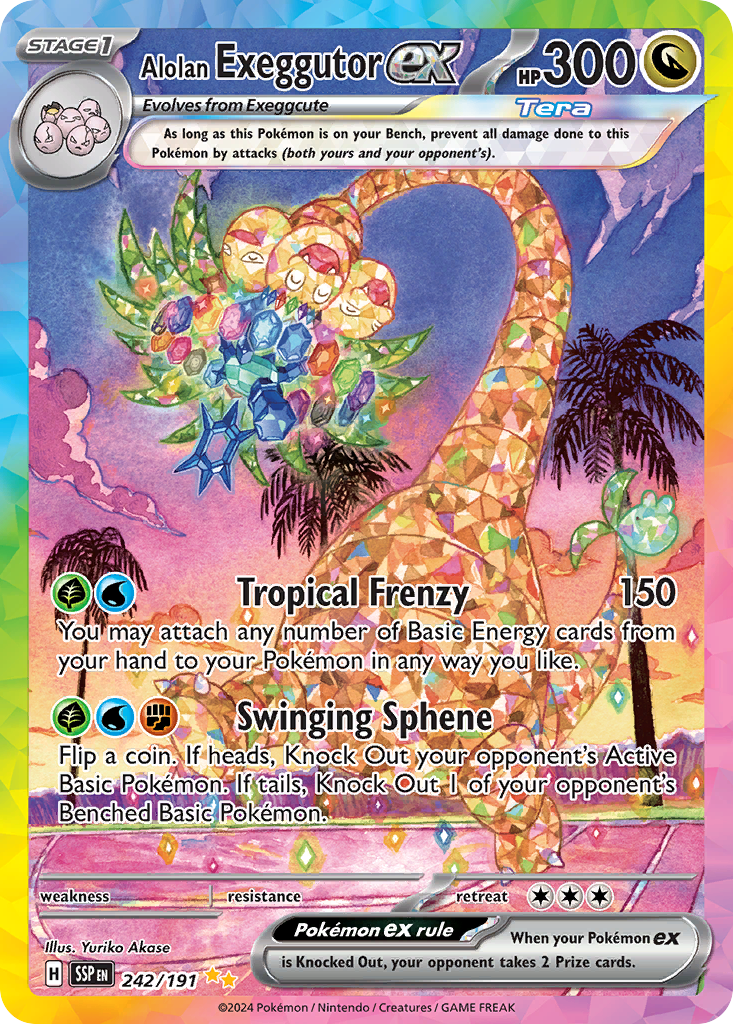 Alolan Exeggutor ex – Surging Sparks 242/191 Pokémon card