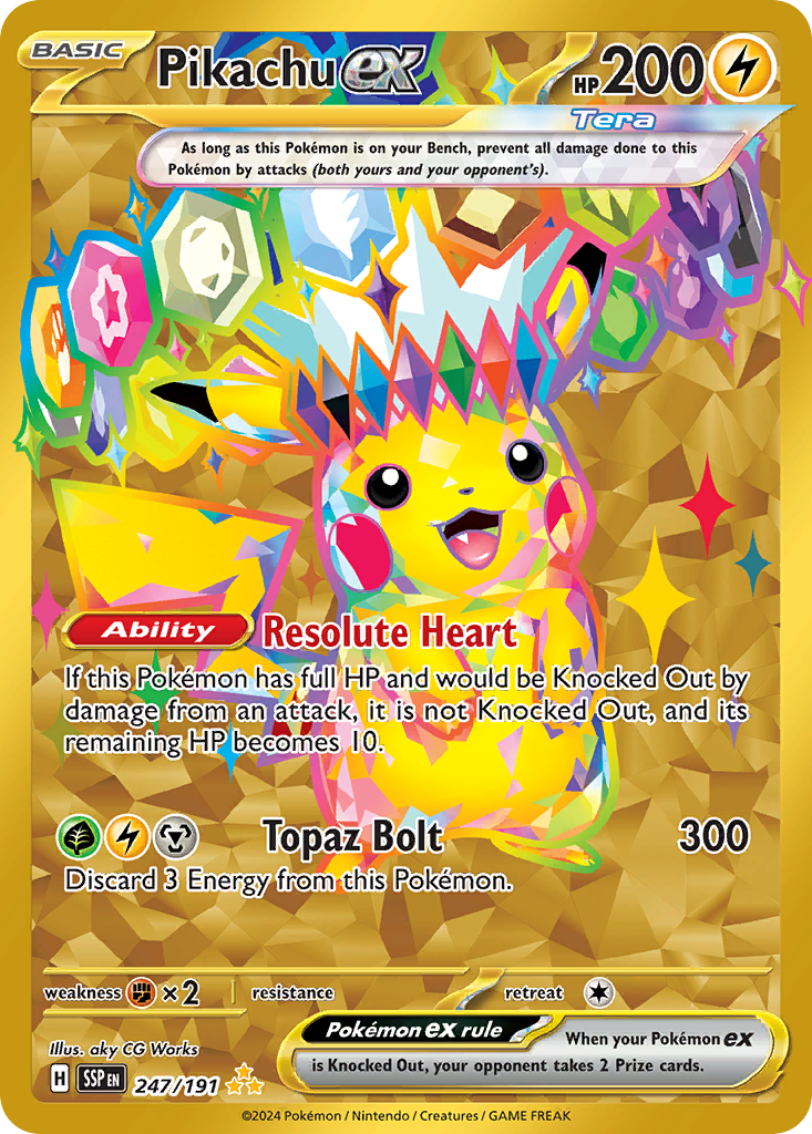 Pikachu ex – Surging Sparks 247/191 Pokémon card