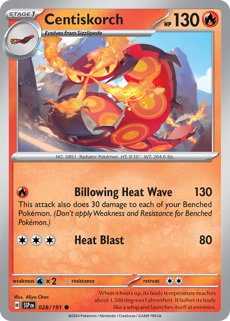 Centiskorch – Surging Sparks 028/191 Pokémon card