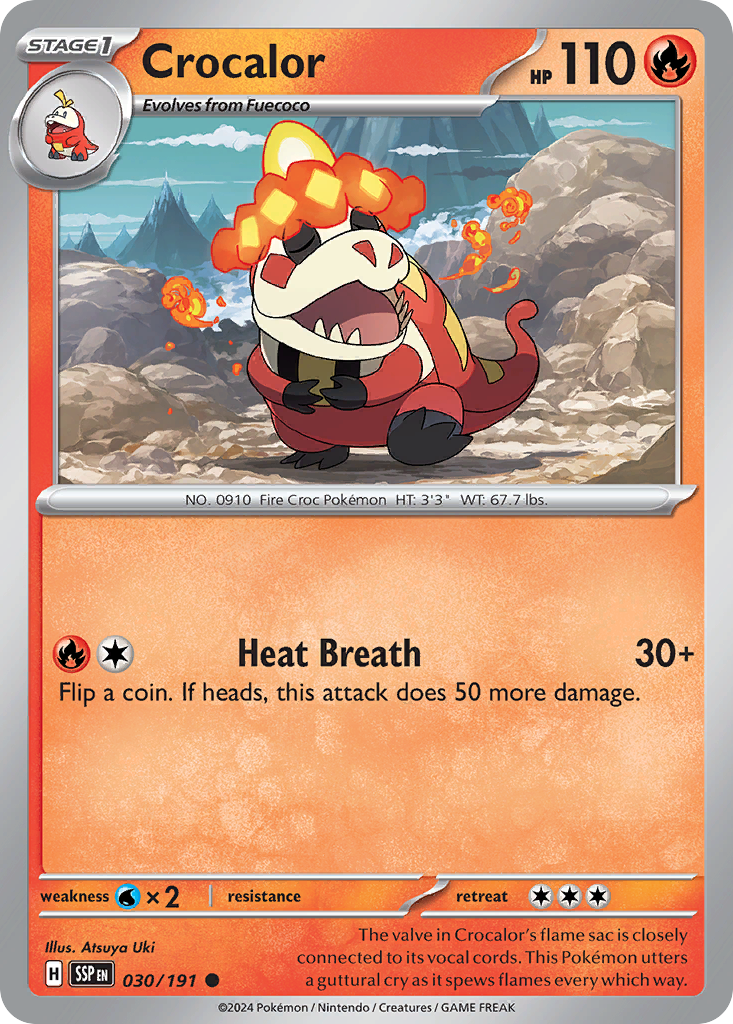 Crocalor – Surging Sparks 030/191 Pokémon card