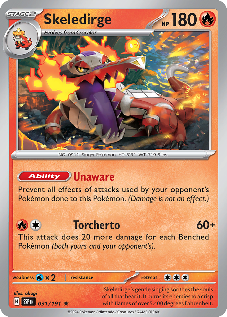 Skeledirge – Surging Sparks 031/191 Pokémon card