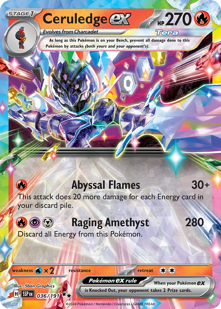 Ceruledge ex – Surging Sparks 036/191 Pokémon card