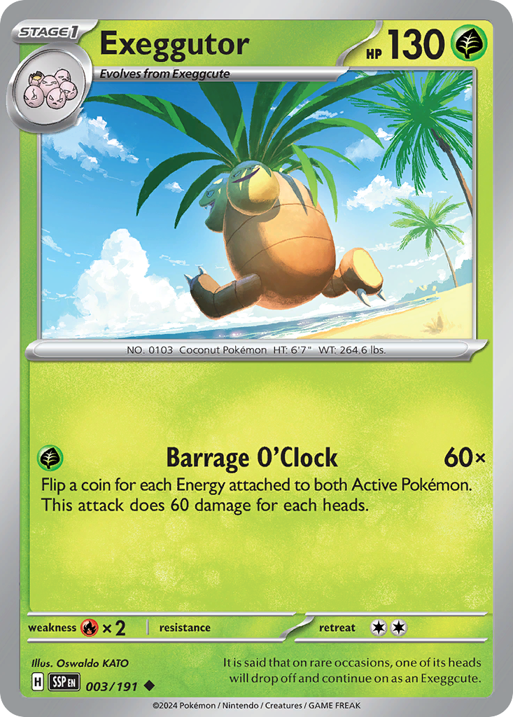 Exeggutor – Surging Sparks 003/191 Pokémon card