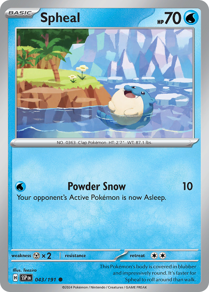 Spheal – Surging Sparks 043/191 Pokémon card