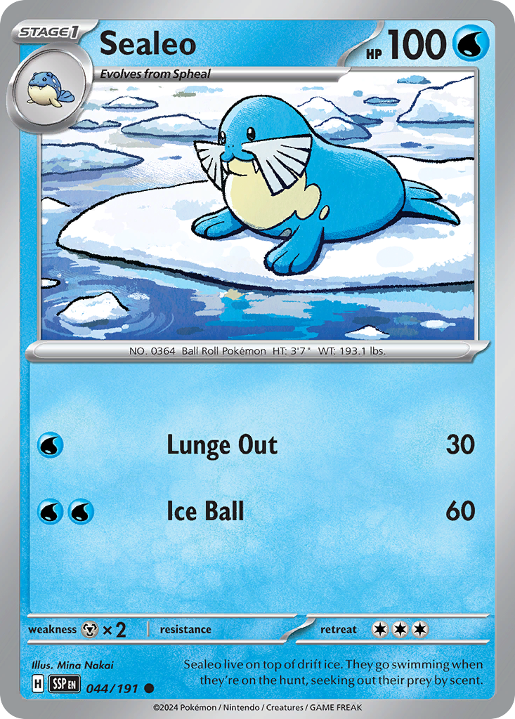 Sealeo – Surging Sparks 044/191 Pokémon card