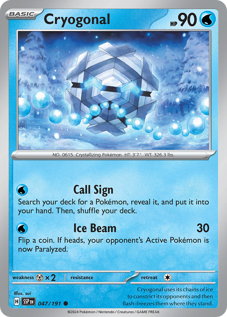 Cryogonal – Surging Sparks 047/191 Pokémon card