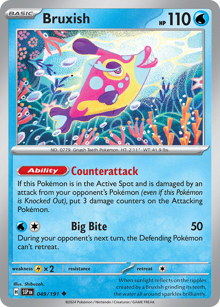 Bruxish – Surging Sparks 049/191 Pokémon card