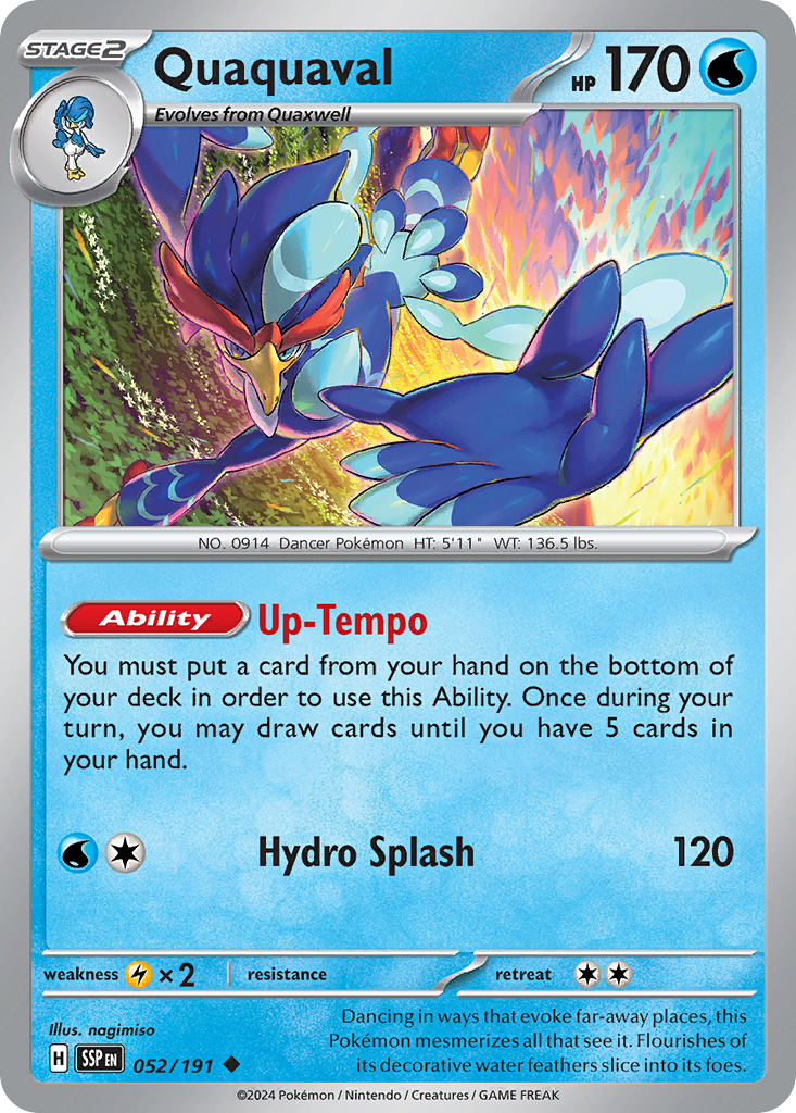 Quaquaval – Surging Sparks 052/191 Pokémon card