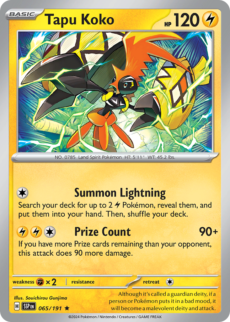 Tapu Koko – Surging Sparks 065/191 Pokémon card