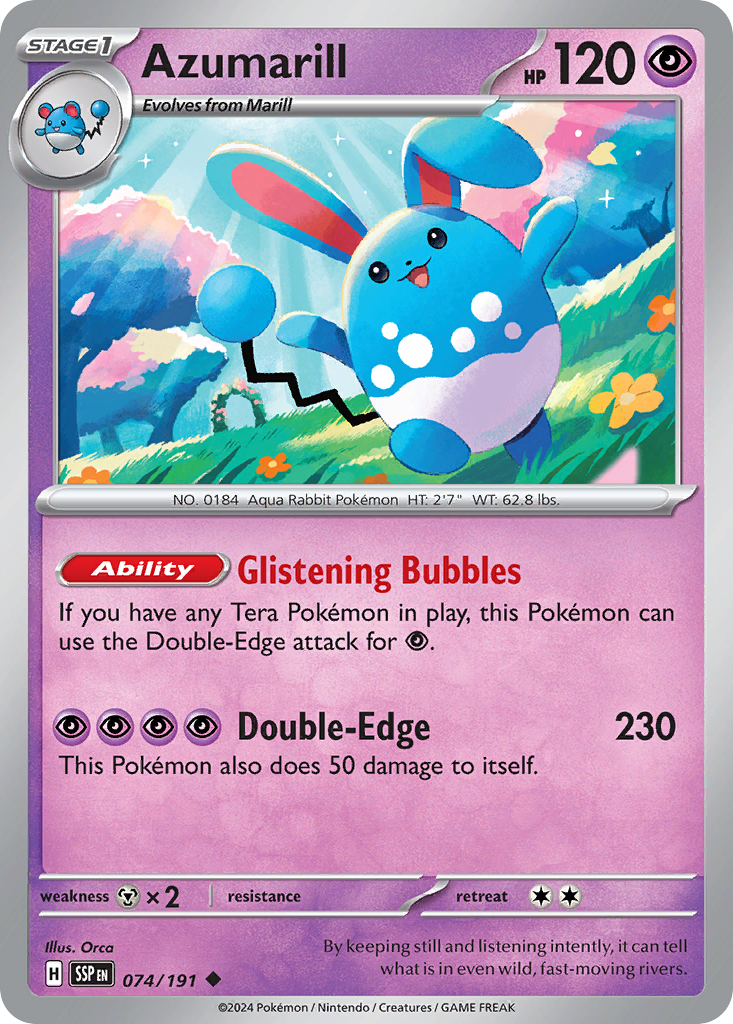 Azumarill – Surging Sparks 074/191 Pokémon card