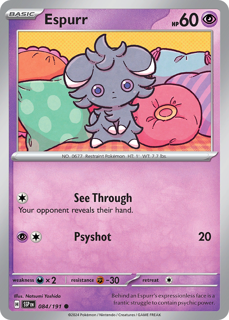 Espurr – Surging Sparks 084/191 Pokémon card