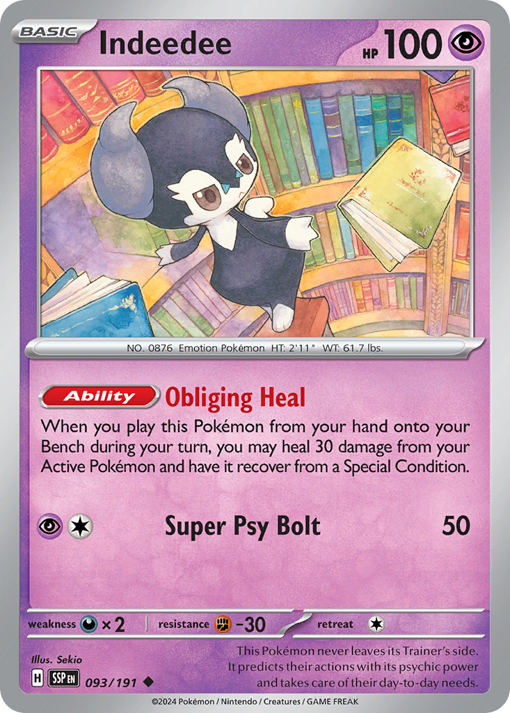 Indeedee – Surging Sparks 093/191 Pokémon card