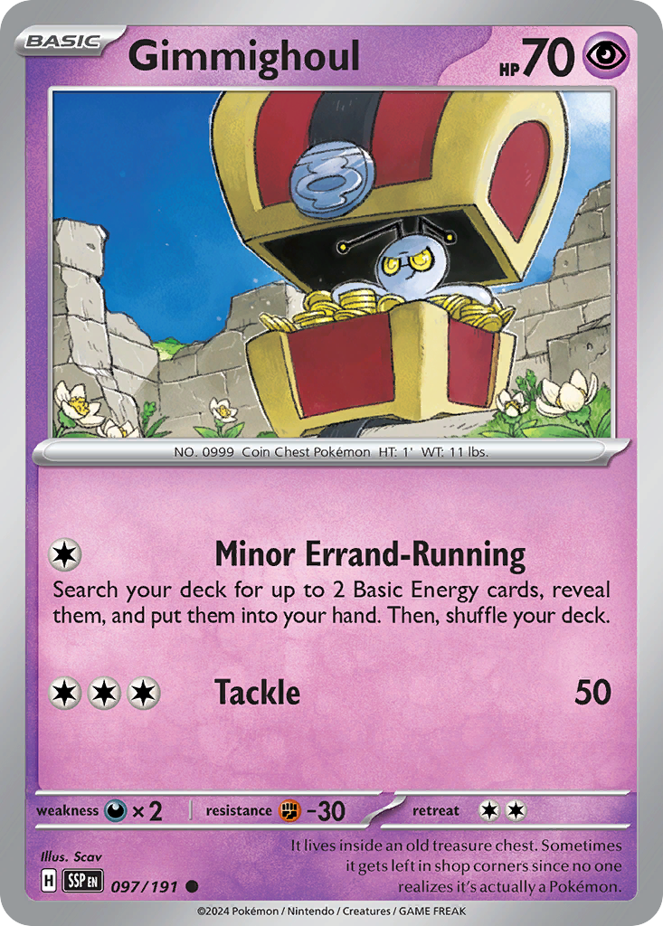 Gimmighoul – Surging Sparks 097/191 Pokémon card
