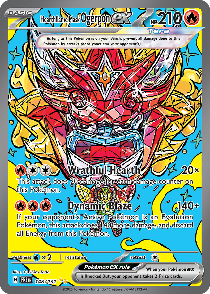 Hearthflame Mask Ogerpon ex – Prismatic Evolutions 148/131 Pokémon card