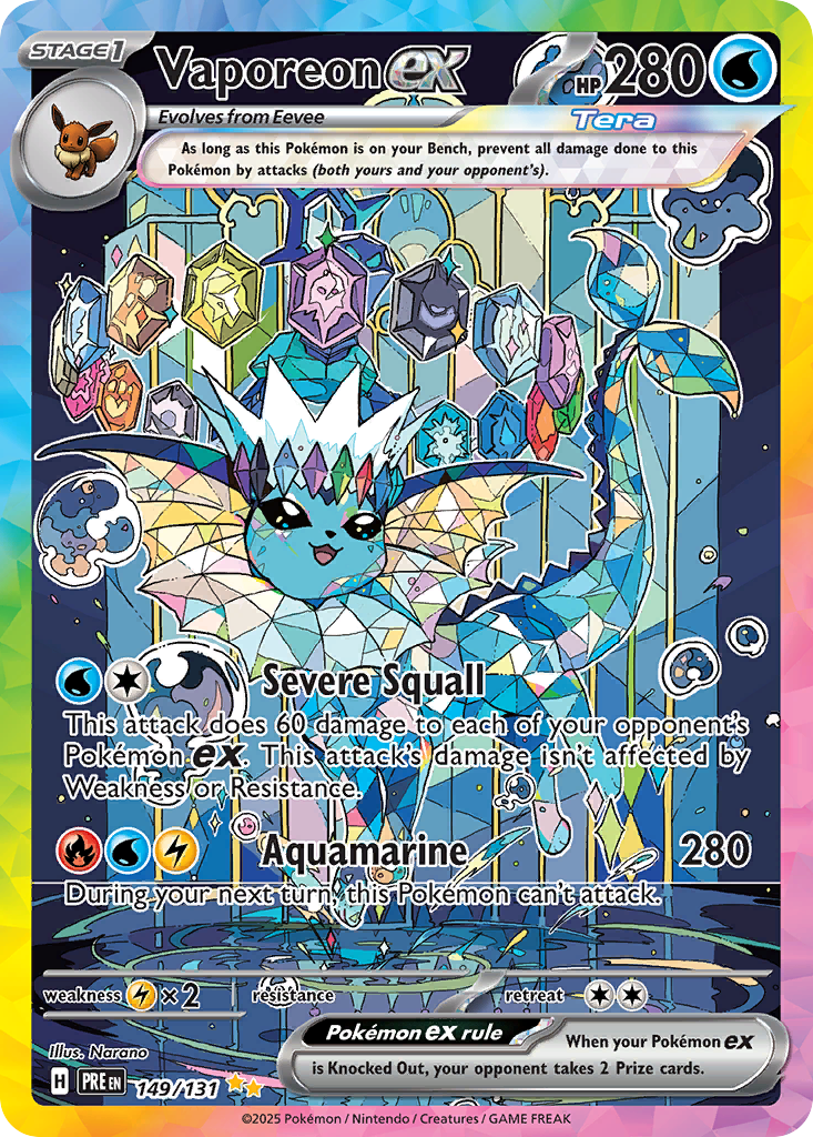 Vaporeon ex – Prismatic Evolutions 149/131 Pokémon card