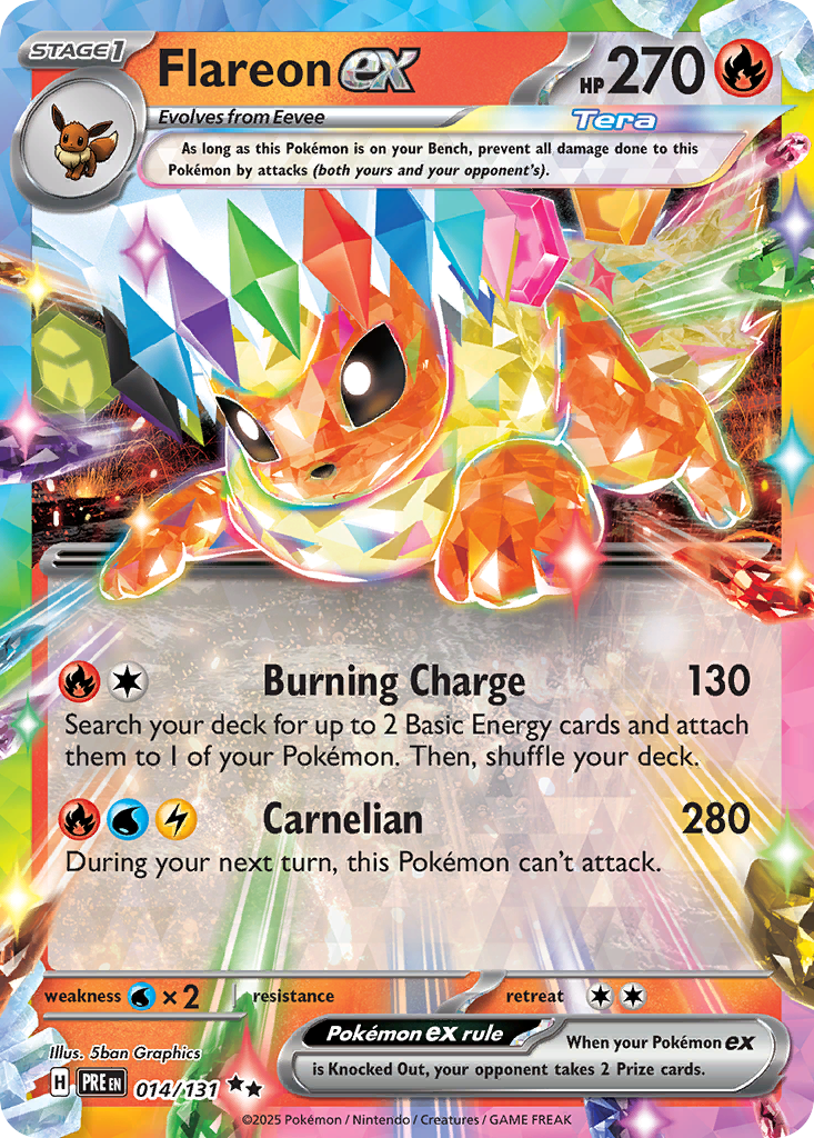 Flareon ex – Prismatic Evolutions 014/131 Pokémon card