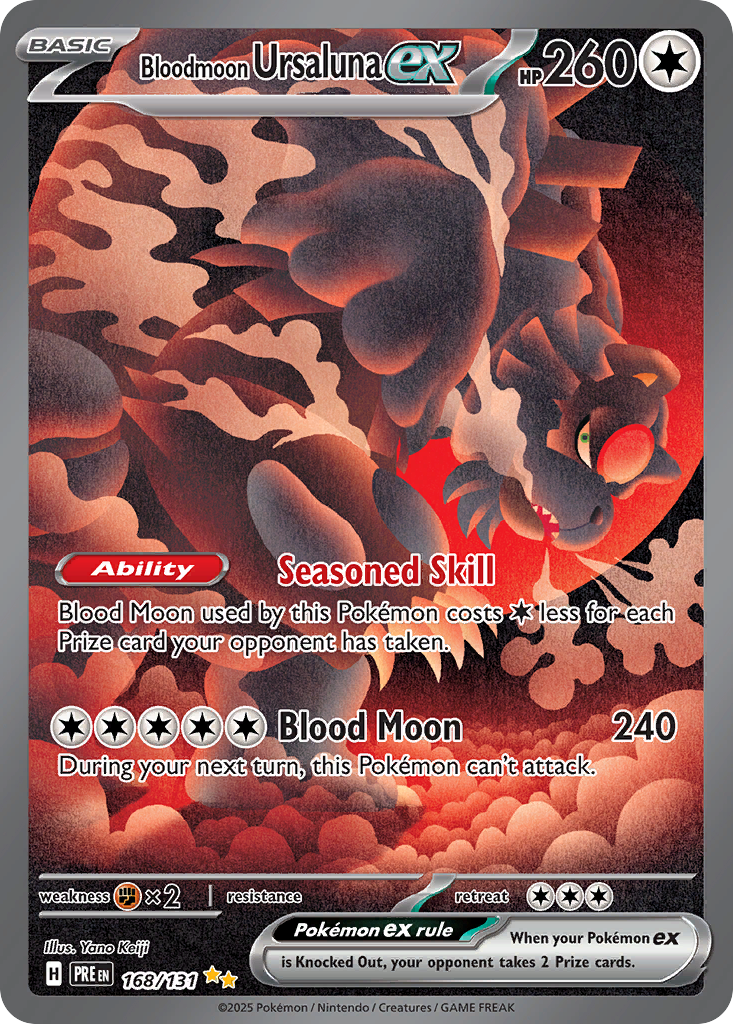Bloodmoon Ursaluna ex – Prismatic Evolutions 168/131 Pokémon card