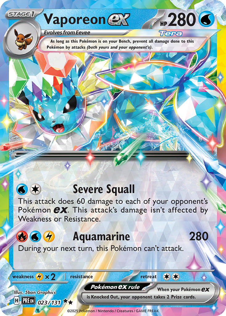 Vaporeon ex – Prismatic Evolutions 023/131 Pokémon card