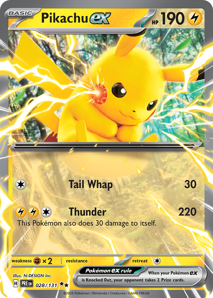 Pikachu ex – Prismatic Evolutions 028/131 Pokémon card