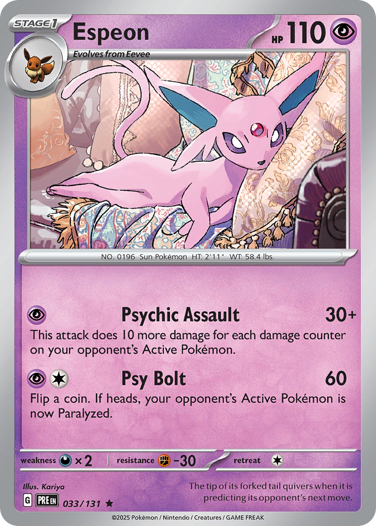 Espeon – Prismatic Evolutions 033/131 Pokémon card